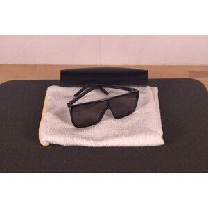 Saint Laurent Unisex Mask Style Sunglasses With Mirror Finish & Leather Case